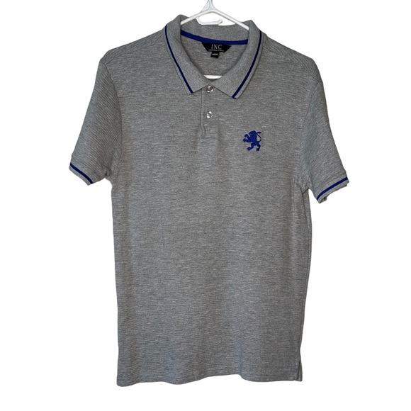 INC Men’s Grey Short Sleeves Polo Shirt Medium - Picture 1 of 10